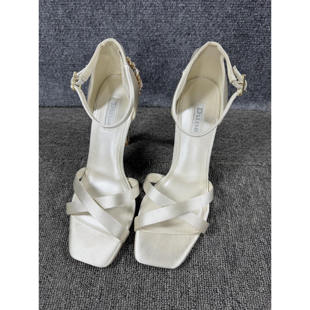Dune London Heels Womens 9 White Strappy Beaded Heel Ankle Strap 513MARRYS - Picture 7 of 14